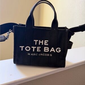 Marc Jacobs Black Canvas 'The Tote Bag' Mini Messenger